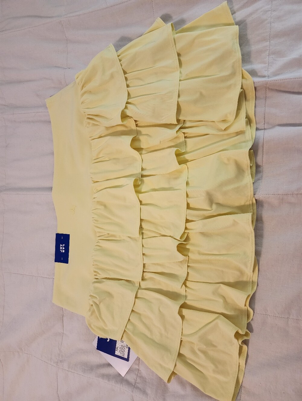 Joy Lab Tiered Ruffle Lined Skort in Light Yellow Stretchy XXL NWT Athleisure - Picture 7 of 9